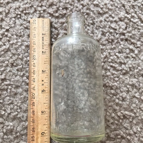Vintage Listerine Bottle Empty Clear Glass